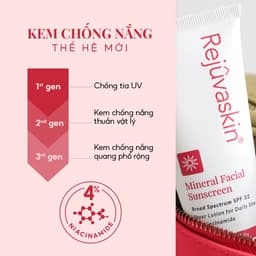 Thumbnail Kem Chống Nắng Vật Lý Mineral Facial Rejuvaskin Dưỡng Ẩm, Phục Hồi Da SPF 32 60ml 4