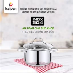 Thumbnail Nồi INOX 304 Cao Cấp 5 Đáy Lermat Size 16-18-20-24cm Hàng Chính Hãng KALPEN-GIA DỤNG ĐỨC 3