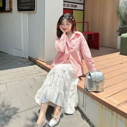 Thumbnail Áo Sơ Mi Oversize Thời Trang Nữ Thân Lệch Tay Dài Gago GA4756 1