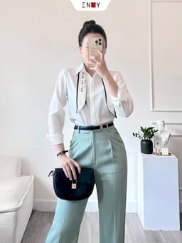 Thumbnail Áo sơ mi nữ công sở ENVY S223 khuy giấu nút 3