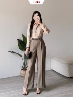 Thumbnail Quần Tây Ống Suông Rộng Công Sở ENVY QK47 2