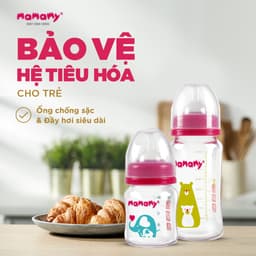 Thumbnail Bình sữa cao cấp Mamamy cho bé dung tích 120ml, 240ml chất liệu thuỷ tinh siêu cứng, chống sặc và đầy hơi 4