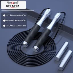 Thumbnail Dây Nhảy Tập Gym TMT13 Lõi Thép Bọc Nhựa PVC Tích Hợp Tay Cầm Có Tạ Cao Cấp Đại Nam Sport 1