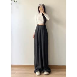 Thumbnail Quần công sở nữ ống suông kèm dây đai thời trang EMIX cạp cao chất ruby Quansuong018/P2K6 2