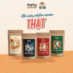 Thumbnail Bộ sản phẩm cacao "Thật" - Natural 50g, Classic 80g, Bold 80g, Sữa dừa 80g - Heyday cacao 1