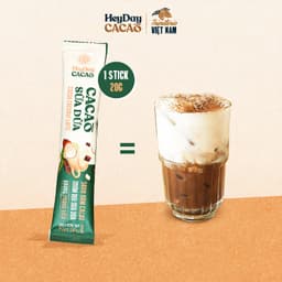 Thumbnail Bột Cacao Sữa Gói Tiện Lợi 20g - Vị truyền thống, Vị sữa dừa - Đậm vị từ cacao nguyên chất - Heyday 1