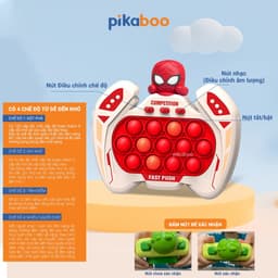 Thumbnail Pop it điện tử Pikaboo Đồ chơi máy chơi game bản mới bấm nút theo đèn nhạc với 4 giúp luyện phản xạ 4