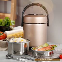 Thumbnail Hộp cơm văn phòng giữ nhiệt 3 tầng Hộp Cơm Inox 304 cao cấp giữ nhiệt lâu 6 - 8 tiếng YESURE - Hàng chính hãng 4
