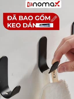 Thumbnail Móc treo đồ dán tường Enomax chịu lực 10kg, chất liệu Thép Carbon, tặng kèm keo dán 6g ( Eno-0122) 1