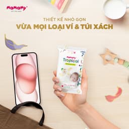 Thumbnail Khăn ướt cao cấp cho bé Mamamy Tropical lốc 10 gói mini 10 tờ 100% sợi tự nhiên và rayon ngừa hăm, mềm dai sạch cực 4