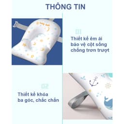 Thumbnail Đệm Tắm Đỡ Lưng Cho Bé Đảm Bảo An Toàn Khi Tắm Chất Liệu Mềm Mại Phù Hợp Khớp Với Tất Cả Các Loại Chậu Tắm Yesure 2