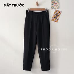 Thumbnail Quần tây đi học xanh đen, đen THOCA HOUSE quần baggy công sở form suông dài 4