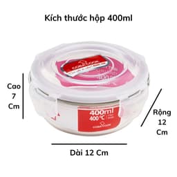 Thumbnail Bộ túi hộp đựng thủy tinh COBA'COOK gồm 3 hộp tròn 400ml và 1 túi giữ nhiệt với- CCR43BL 2