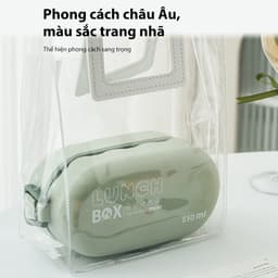 Thumbnail Hộp cơm văn phòng Samono BTW30301 dung tích 850ml, 2 tầng 3 ngăn, kèm muỗng, xanh, tím, hồng 2