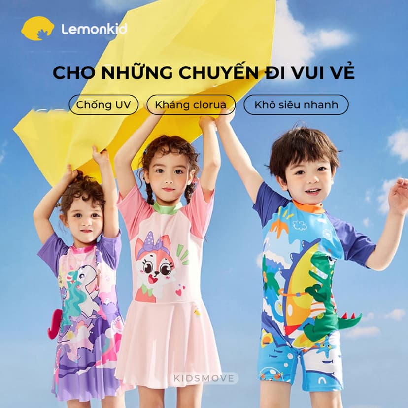 Ảnh Đồ bơi trẻ em Hàn Quốc Lemonkid vải co giãn chống tia UV, kháng clorua, khô siêu nhanh 2
