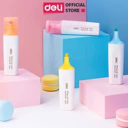 Thumbnail Bút highlight đánh dầu màu macaron Deli - Bút dạ quang đánh dấu nhớ dòng pastel mực đều nhanh khô cho văn phòng học sinh 1