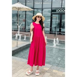 Thumbnail Váy sát nách dáng dài kiểu maxi 3 tầng chất đũi mềm mát  thấm hút mồ hôi Evalover 3