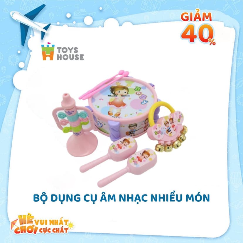 Ảnh Đồ chơi xúc xắc, lục lạc, kèn, trống cho bé từ sơ sinh Toyshouse TH1220-733A giúp bé phát triển thính giác 1
