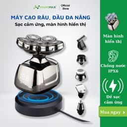 Thumbnail Máy Cạo Râu Không Dây Đa Năng Nanomax JK 1360 Lưỡi Dao Veener Vòng Đôi Chống Thấm Nước IPX6 Đế Sạc Cảm Ứng Tặng Kèm 6 Đầ 1