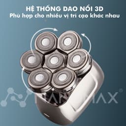 Thumbnail Máy Cạo Râu Không Dây Đa Năng Nanomax JK 1360 Lưỡi Dao Veener Vòng Đôi Chống Thấm Nước IPX6 Đế Sạc Cảm Ứng Tặng Kèm 6 Đầ 3