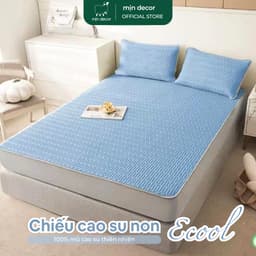 Thumbnail Chiếu Điều Hoà Cao Su Non E-cool Mịn Decor Tặng Kèm 2 Vỏ Gối Nằm, Chiếu Dày 3mm Mềm Mát Màu Trơn 4
