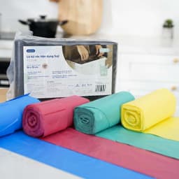 Thumbnail Lô 4 cuộn 140 túi rác tự hủy inochi, thiết kế quai xách tiện lợi, tự hủy sinh học không mùi hôi. Túi rác ngăn mùi hôi 3