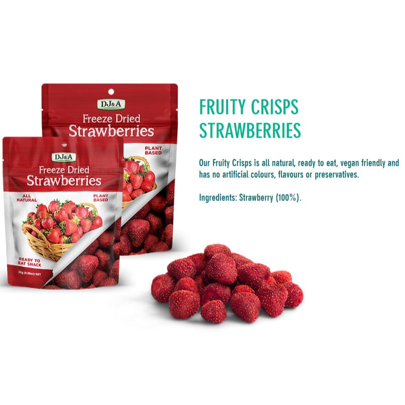 Ảnh DJ&A Strawberry Dâu tây sấy khô ăn liền, blueberry sấy giòn ăn liền nhập khẩu Úc date mới nhất T10/2025 3