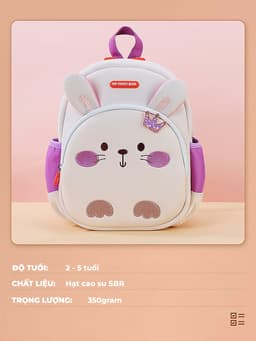 Thumbnail Balo cho bé trai bé gái mẫu giáo mầm non 1989KIDS SHOP mềm mại nhẹ nhàng đáng yêu kích thước 29x24x11cm 2