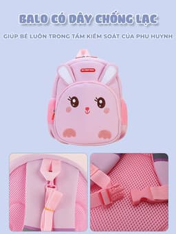 Thumbnail Balo cho bé trai bé gái mẫu giáo mầm non 1989KIDS SHOP mềm mại nhẹ nhàng đáng yêu kích thước 29x24x11cm 3