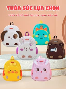 Thumbnail Balo cho bé trai bé gái mẫu giáo mầm non 1989KIDS SHOP mềm mại nhẹ nhàng đáng yêu kích thước 29x24x11cm 1