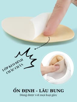 Thumbnail Miếng Dán Lót Gót Giày Vỏ Sò MINSU M5514 Đệm Chống Trầy Chân, Bị Rộng Chuyên Cho Giày Cao Gót, Thể Thao Nữ 2