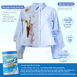 Thumbnail Bột tẩy quần áo màu CleanZ 300g đánh bay vết bẩn, ố màu giúp làm sạch quần áo như mới 4