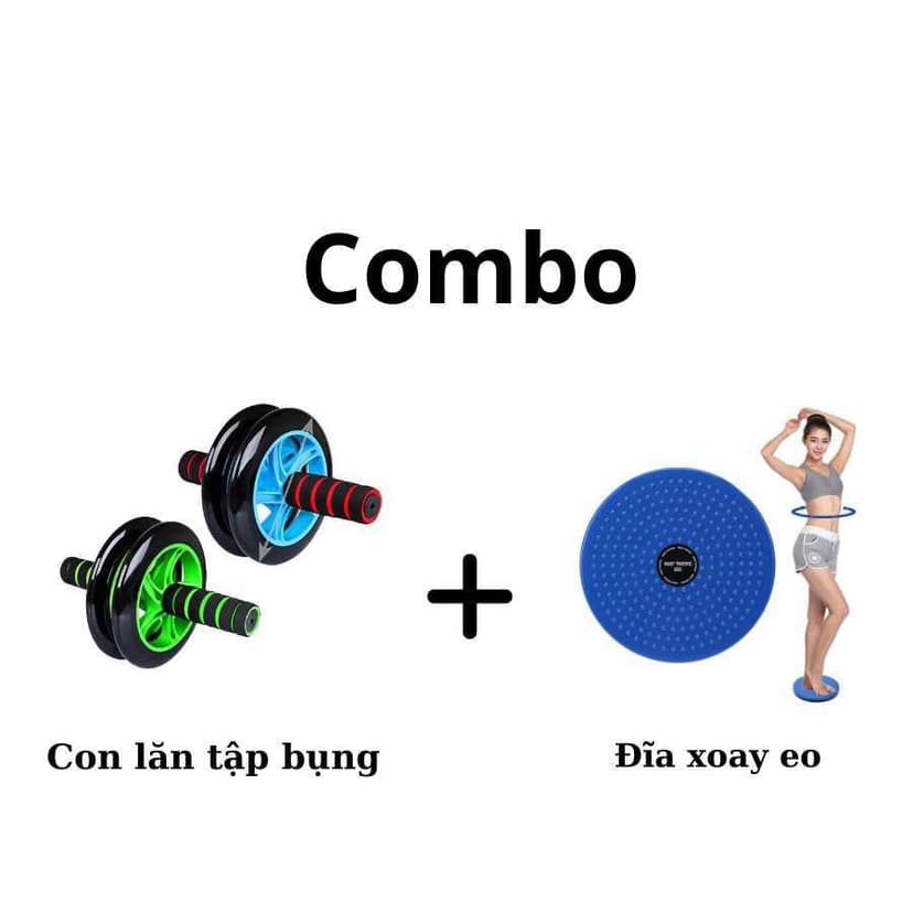Ảnh Combo con lăn tập bụng và đĩa xoay eo Toshiko giúp tăng cơ, giảm mỡ 1
