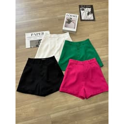 Thumbnail Quần Short  vải nữ  2 lớp  kiểu cạp cao, gập gấu mix với nhiều kiểu áo Evalover Q2024207 1