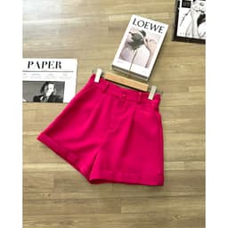 Thumbnail Quần Short  vải nữ  2 lớp  kiểu cạp cao, gập gấu mix với nhiều kiểu áo Evalover Q2024207 2