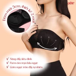 Thumbnail Áo ngực quây không gọng nâng ngực viền silicon chống tụt đệm dày 3cm mút bàn tay Venus Charm 2019 2