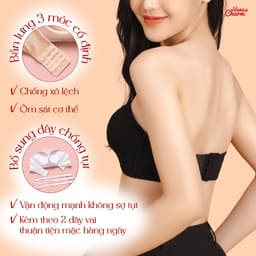 Thumbnail Áo ngực quây không gọng nâng ngực viền silicon chống tụt đệm dày 3cm mút bàn tay Venus Charm 2019 3