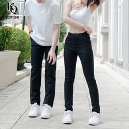 Thumbnail Quần kaki nữ KQ STYLING ống đứng ôm dáng co giãn 4 chiều mềm mịn Đen cao cấp 4