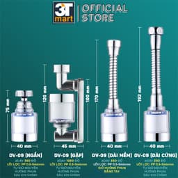 Thumbnail Đầu vòi rửa bát chén tăng áp LỌC KHỬ CLO DƯ điều hướng xoay 360 độ C'MON DV-09 2