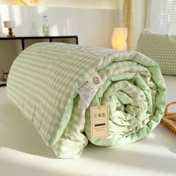 Thumbnail Chăn hè kẻ bông sơ đậu nành bodecor mền cotton đũi cao cấp kích thước 2mx2m3 chất thoáng mát bền màu, hàng nhập khẩu 4