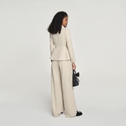 Thumbnail DEAR JOSÉ - Quần dài ống rộng vải chino be - Orizuru Crepe 1