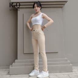 Thumbnail Quần kaki nữ KQ STYLING ống đứng ôm dáng co giãn 4 chiều mềm mịn cao cấp PVN1250 2