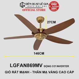 Thumbnail Quạt trần MẠ VÀNG 24K LGFAN869 | Quạt trần hiện đại đẹp VIP LUXURY 2025 1