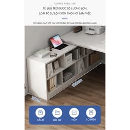 Thumbnail Bàn làm việc chữ L kèm kệ sách thông minh thương hiệu IGA - Gm131 3