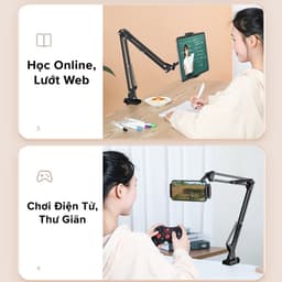 Thumbnail Giá Đỡ Điện Thoại, Máy Tính Bảng, Ipad Mở Rộng Đến 25cm Có Kẹp Bàn Khung Kim Loại 35cm Xoay 360 Độ Chính Hãng Amalife 3