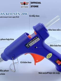 Thumbnail Combo máy bắn keo nến silicone 20w và 10 cây keo nến,súng bắn keo cầm tay nhỏ gọn cực tiện lợi 1
