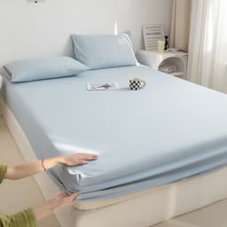 Thumbnail Bộ Ga Gối Cotton Tici Tag Mịn Decor Bo Chun 10cm, Drap Trải Nệm Đủ Size 1m2 Đến 2m2 - Màu Trơn Basic 4
