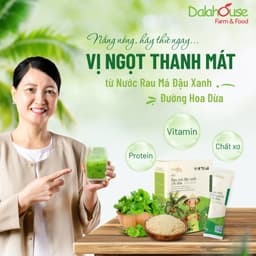 Thumbnail Bột rau má đậu xanh cốt dừa Dalahouse 200gram giúp giải nhiệt mát gan đạt chuẩn hữu cơ 1