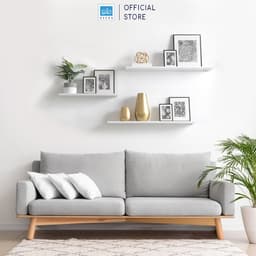 Thumbnail Kệ Gỗ Treo Tường Dài 20cm Đến 50cm Trang Trí Decor Phòng Khách Màu Trắng SIB Decor 2