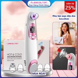 Thumbnail Máy hút mụn đầu đen cầm tay mini Lescolton gồm cả chế độ máy massage mặt nóng lạnh đa năng kèm 5 đầu hút 1